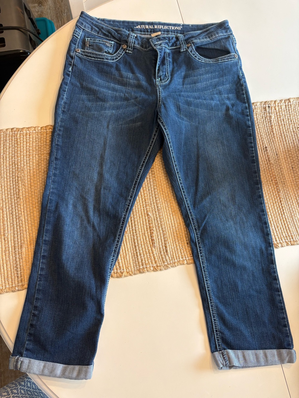 Natural Reflections Women's Dark Blue Straight Jean capris